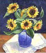 Sunflowers in a Blue Vase, Item 13