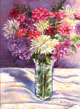 Chrysanthemums in a Glass Vase
