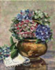 Hydrangeas in an Old Brass Pot 